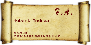 Hubert Andrea névjegykártya